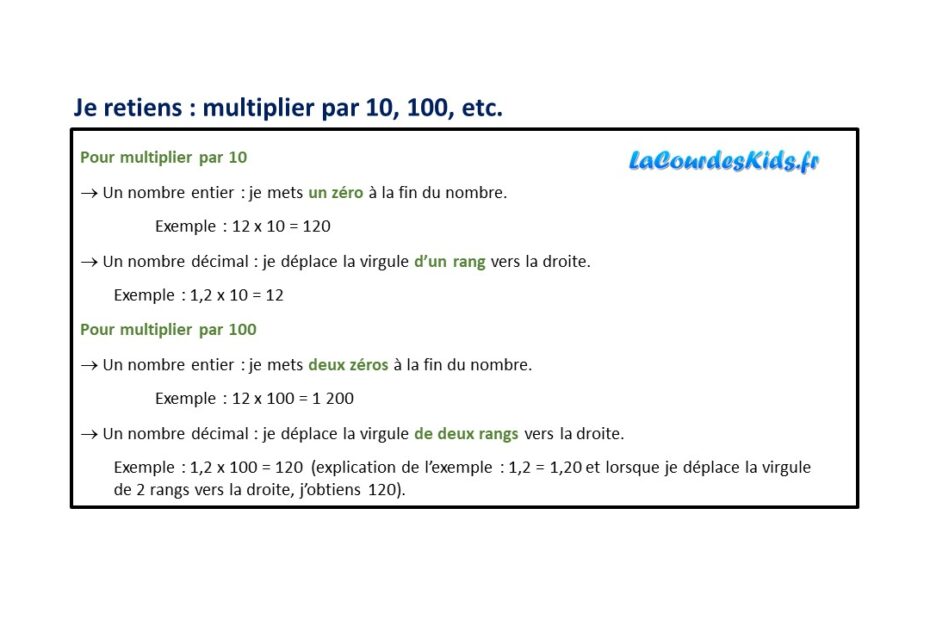 multiplier par 10, 100, 1000