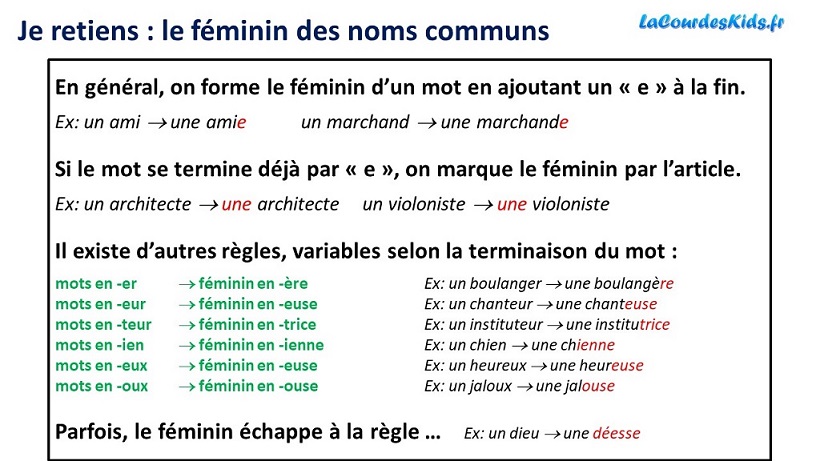 mettre au féminin en français